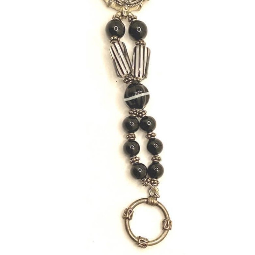 Retro Geneva Quartz Japan Movement glass beaded bracelet watch with toggle bar c - Picture 3 of 6